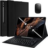 Soxxmiel Capa Teclado For Galexy Tab S9 / S9 Fe / S8 / S7 10.9-11 Polegadas, Bluetooth Teclado Destacável Magneticamente E Mouse, Capa Com Suporte S Pen (preto)