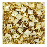 Spike Tachinha 100 Uni Pirâmide Quadrada Metal 10mm Dourado