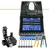 Splicer Fusão Fibra óptica Máquina Fusão Arco Cabo Fibra óptica 6 Motor Foco Automático Emenda 8S E Aquecimento 18S Suporte OPM VFL Máquina Solda De Fibra óptica De Alinhamento Automático