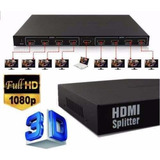 Splitter Hub Switch Divisor Hdmi 8 Portas 1x8 Ver 1 4 3d