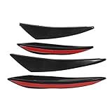 Spoiler De Pára -choque Dianteiro De Carro Universal Faca De Ar Preta De Borracha Preta 4pcs Conjunto Aprimorado A Melhoria Do Desempenho Aerodinâmico Proteja O Pára -choque De