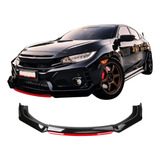 Spoiler Dianteiro Universal Ajustável Front Lip Saia Vermelh