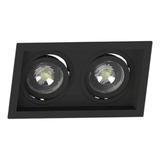 Spot Duplo Embutir Quadrado Recuado Par20 Save Energy Cor Preto 110v 220v bivolt 