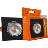 Spot Easy Led Embutir 7w Quadrado Preto 6500k 8,5x8,5cm