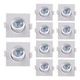 Spot Led De Embutir Quadrado Mr11 3w Taschibra Kit C 10 Pçs