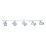 Spot No Trilho Para 05 Lâmpadas Comuns Direcional 360 Graus Cor Branco Voltagem 110v 220v bivolt