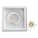 Spot Quadrado Moderno Ar111 Com Led Recuado Soquete Gu10 12w Estrutura Branco Neutro 4000k Bivolt