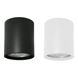 Spot Sobrepor Cilindro De Teto Para Gu10 Alumínio Led Estrutura Preto Led Frio