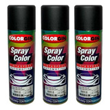 Spray Automotiva Colorgin Preto Semi Brilho 300ml 3un