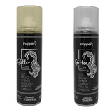 Spray Glitter Para Cabelo E Corpo Prata E Dourado Maquiagem