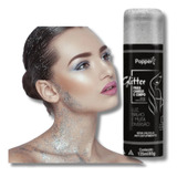 Spray Glitter Prata Holográfico P Cabelo E Corpo Brilho