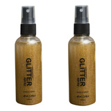 Sprays Glitters Removíveis Dourados Para Cabelo 2 Unidades