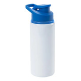 Squeeze 600ml Alumínio Branco Sublimação Tampa Azul 3 Un