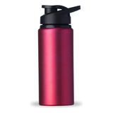 Squeeze Alumínio 600ml Garrafa Com Alça Água Garrafinha Cor Rosa escuro