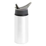 Squeeze De Alumínio Branco Sublimação Bico Retrátil 600ml
