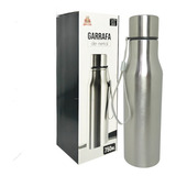 Squeeze Garrafa 750ml Academia Aluminio Cor Aço Escovado Cor Metal Escovado