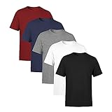 SSB Brand Kit 5 Camisetas Lisas De Algodão GG 1 Preto 1 Branco 1 Cinza 1 Marinho 1 Vermelho