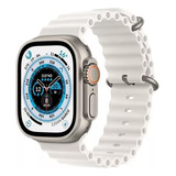 Ssmartwatch T800 Ultra Relógio Inteligente Série 8 Bluetooth Caixa Prateado Pulseira Branco Bisel Prateado Desenho Da Pulseira Ocean