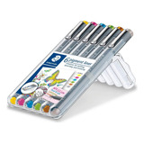 Staedtler 308 Caneta Nankin 6x Pigment Liner Cores Dif 
