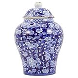 STAHAD Pote De Porcelana Azul E Branco Jarra Do Templo Lata De Chá Floral Vaso De Flores De Porcelana Chinesa Lata De Comida De Cozinha Vaso Antigo Pote De Gengibre Açucareiro Cerâmica