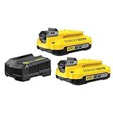 Stanley Bateria 20v Kit Com 2 Carregadores E Bateria Ferramenta Com Carregamento Eficiente De 2Ah Acompaha Bolsa De Transporte Modelo SCB222CKBR
