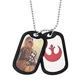 Star Wars Jewelry Episódio 7 Chewbacca Colar Com Pingente Duplo De Placa De Identificação Para Cachorro, 55,88 Cm, Borracha