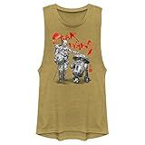 Star Wars Junior's Visions Anime Droids Festival Muscle, Gold Heather, Large