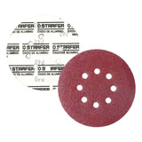 Starfer 8 Furos Abrasivo Lixamento Madeira Ferro Kit 10 Disco De Lixa Vermelho Velcro Pluma 180mm Grão 40
