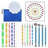 Staright Mandala De 20 Peças Ferramentas De Pontilhamento DIY Pintura Estênceis Bola Paleta Pincéis De Pintura Multifunções Kit De Pontos Para Pedras De Tela Colorir Desenho Artesanato Materiais De Arte