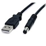 StarTech Cabo De Alimentação Com 91 Cm USB Para Tipo M Barrel 5 V DC Cabo De Alimentação USB Apenas Alimentação M Para Tomada DC 5 5 Mm M 91 Cm Moldado Preto USB2TYPEM