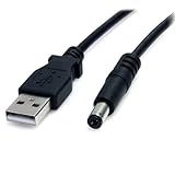 StarTech Cabo USB Com 2 M Para Tipo M Cabo USB Para 5 5 Mm 5 V DC USB Para Conector Cilíndrico 5 V DC Plug USB2TYPEM2M Preto
