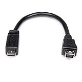 StarTech Com 15 Cm Micro USB Para Mini USB Cabo Adaptador M F Micro USB Macho Para Mini USB Fêmea Micro USB Para Mini Adaptador USB UUSBMUSBMF6 Preto