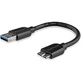 StarTech Com Cabo USB 3 0 A Para Micro B De 15 Cm 6 0 Curto E Fino M M Cabo USB 3 0 Micro B Para Smartphones E Tablets USB3AUB15CMS 
