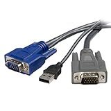 StarTech Com Cabo USB VGA 2 Em 1 KVM Ultrafino De 3 Metros SVUSBVGA10