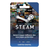 Steam Cartão Pré pago R 210reais Card imediato