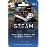 Steam Cartão Pré pago R 30 Reais Envio Imediato