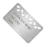Steel Wallet Insert Card Steel Wallet Insert Card Creative Wallet Card Decoration Mini Love Notes Couple Anniversary Present For Boyfriend Girlfriend Engraved I Love You More Littryee