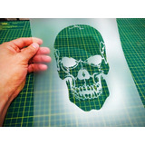 Stencil Caveira P/ Pinturas E Aerografias Molde Skull 2r23