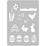 Stencil De Páscoa Molde Vazado Decoração Pintura R 4036