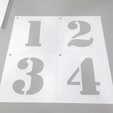 Stencil Letras E Números 15cm Altura 36 Peças Alfanumérico Cor Branco