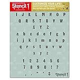 Stencil1 Estêncil De Fonte Industrial Com Letras De 1 27 Cm Estêncil Reutilizável De Fonte Industrial Modelo Mylar Para Pintura E ótimo Para Letras Estêncil Para Artesanato E Decorações