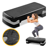 Step Academia Exercicios Fit Ajustavel Treino Aeróbica Saude Cor Preto E Cinza