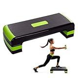 Step Funcional Em PVC Com 3 Ajustes De Altura De 10 A 20cm Pista E Campo Preto Com Verde