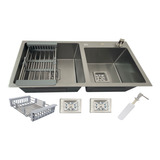 Stillus Home Cuba Gourmet Dupla Quadrada Aço Inox 304 Escovada 78x43cm