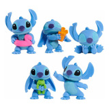 Stitch Conjunto 5 Mini Bonecos De 4cm Colecionáveis Disney