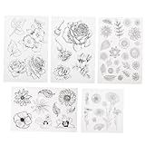 STOBOK 10 Pcs Carimbo De Silicone Transparente Selos Para Fazer Cartões Bloco De Vedação Selos Postais Decoração Selos De Padrão De Flor Selos De Flores Retrô Vintage Decorar