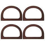 STOBOK Alças De Bolsa De Madeira 4 Peças De Alças De Bolsa De Madeira De Bolsa DIY Alças De Bolsa Artesanal Sacola D Anéis Acessórios De Substituição