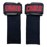Strap Cavalo Com Gancho Argola Musculação Par Horsepower Pro Cor Preto