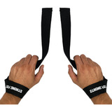 Strap Luva Academia Musculaçao Treino Costa Puxada Crossfit Strong Fist Preto