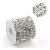 Strass Prata Em Metro - Corrente - Rolo Com 5mt - Prata Ss12